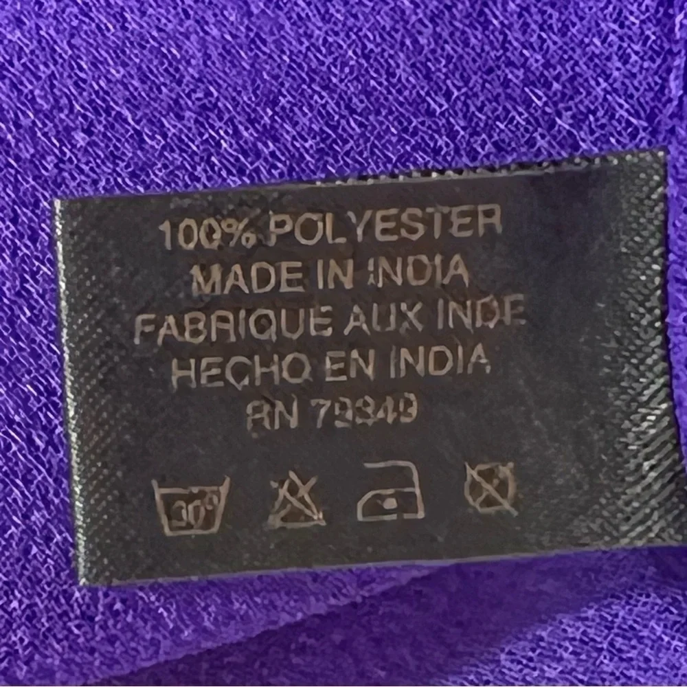 LADY JULIET Purple Lavender Sheer Sarong Cover-up Wrap Shawl & Travel Bag Sz OS